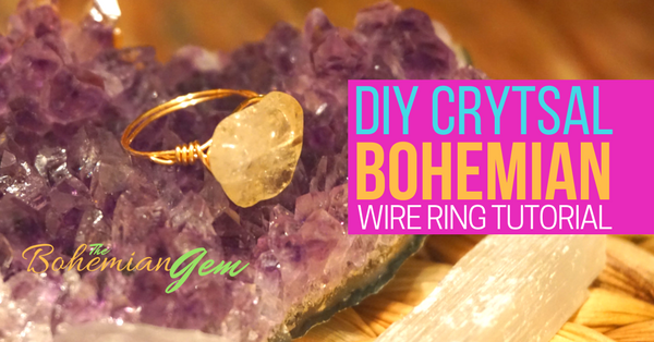 DIY crystal wire ring tutorial