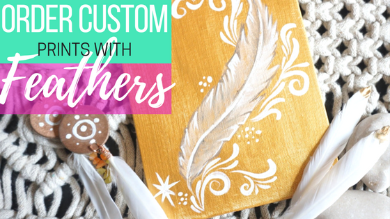 Order custom room decor feather prints